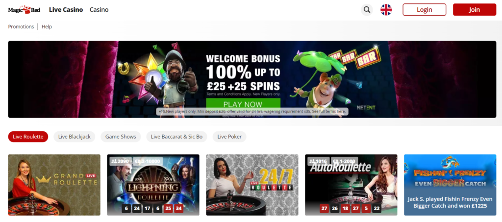 MagicRed Casino Front