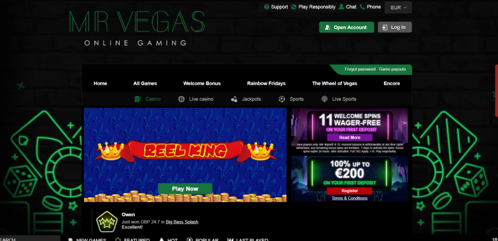 Mr Vegas Casino Front